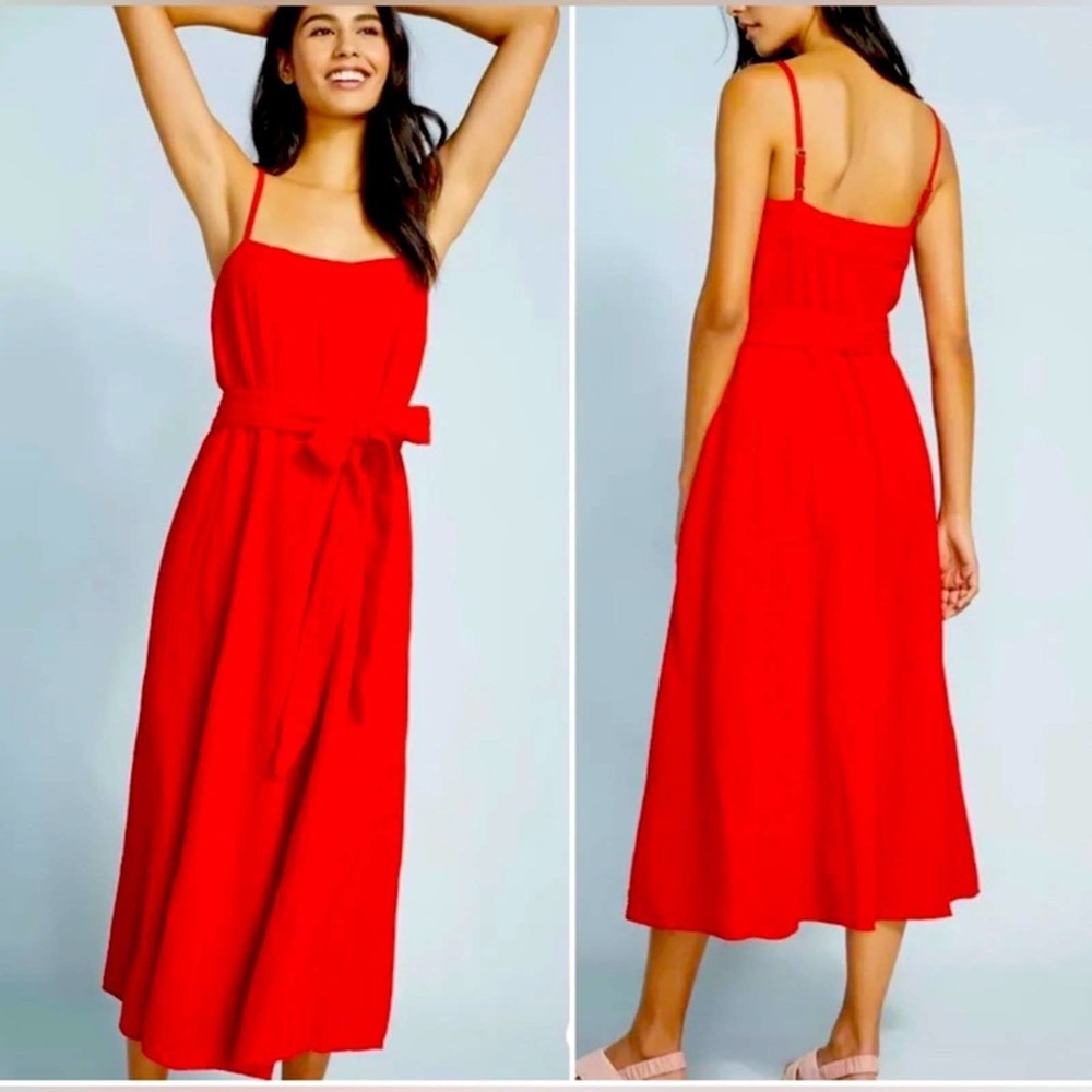 Mara Hoffman | red bright bold maxi dress | large | organic cotton | L | large